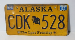 Vintage 1992 The Last Frontier Alaska Fahrzeug Nummernschild - CDK 528 - Bild 1 von 2
