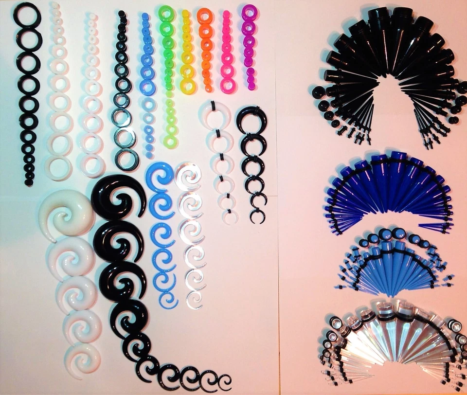 plug expander dilatatori spirali coni claw misure colori lobi orecchio piercing - Immagine 1 di 4