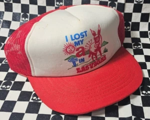 Vintage I Lost My Ass in Las Vegas Foam Mesh Baseball Trucker Hat Cap Snapback - Picture 1 of 2
