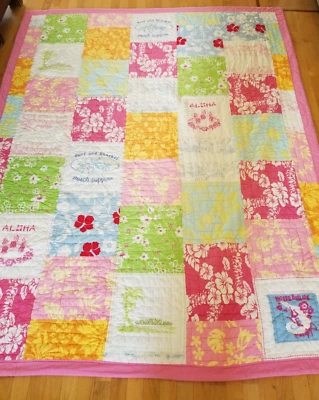 Edredón Pottery Barn Kids Island Surf Beach Patchwork Tamaño Completo 70x84 Foto 1 de 4