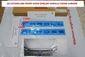 3D LETRAS ABS EMBLEMA CAPUCHA DELANTERA EMBLEMA COROLLA CROMO CRUZADO - Imagen 1 de 9