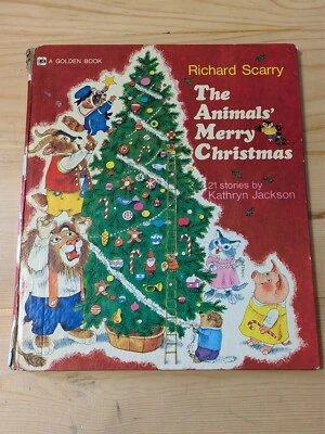 The Animals Merry Christmas, Richard Scarry Vintage 1972 Golden Book Large Kids - Image 1 of 4