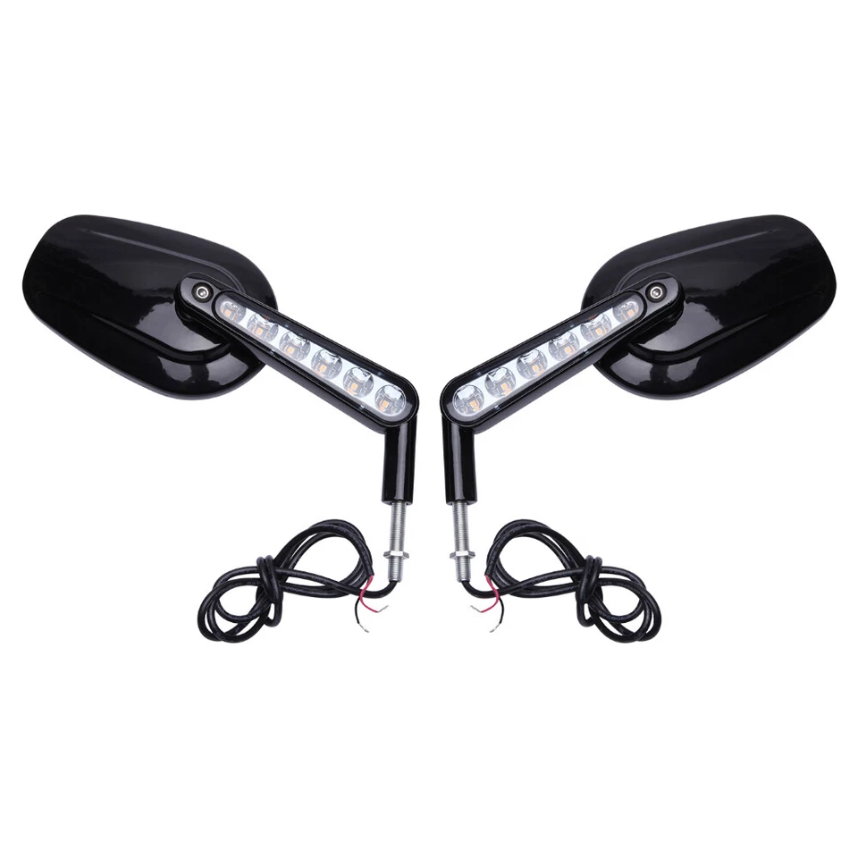 Espejos retrovisores LED intermitentes para motocicleta Harley Davidson Sportster Dyna Foto 1 de 4