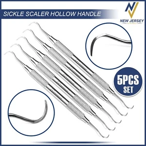 5 Stück Dental Parodontal Sichel Scaler H6/H7 Edelstahl Doppelendwerkzeug - Bild 1 von 3