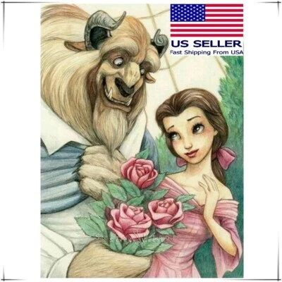 5D Diamond Painting Kits Beauty and Beast Embroidery Art Wall Decor 40X50cm
