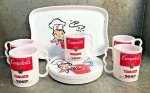 Vintage Campbell’s Soup & Sandwich Play Set 1970s Worcester Ware Cups Plates Tr - Picture 1 of 7