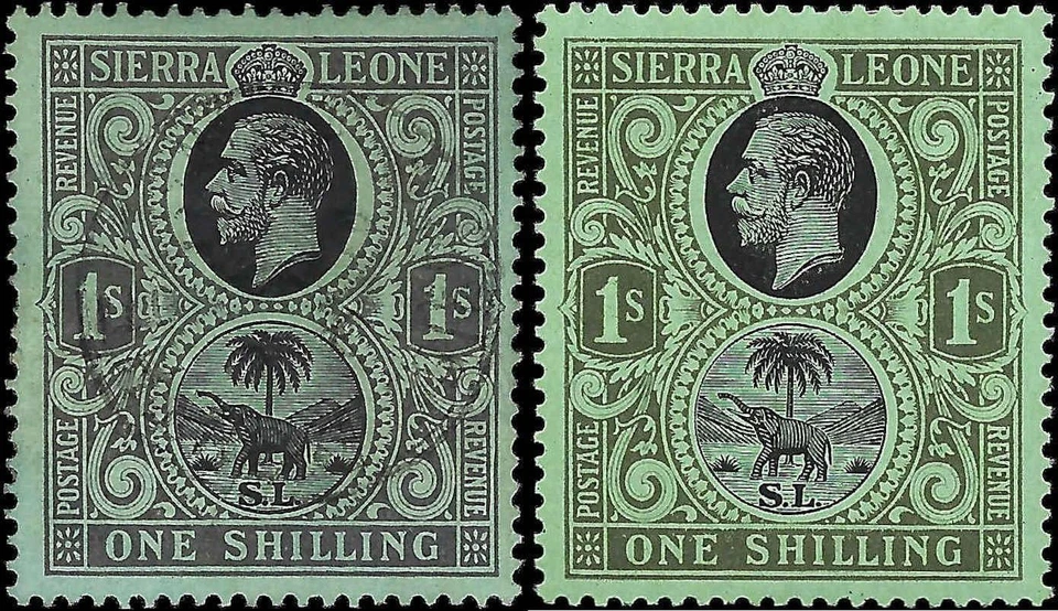 c1912 - Sc# 115 & 115a (WM#3) Sierra Leone Stamp - MH & Used - Cat= $190! - Image 1 of 3