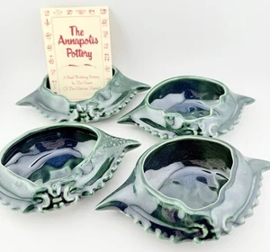 4er Set Annapolis Keramik Maryland Steinzeug Backen Krabbenform Schale grün - Bild 1 von 8