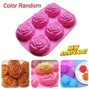 Rose Flower Silicone Baking Mould Cake Bun Cupcake Chocolate Fondant DIY Mold ♤ - Picture 1 of 9
