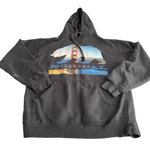Nor-Cal Long Sleeve Hoodie Dark Gray Men's Medium Mens Adult Drawstring Winter - Picture 1 of 7