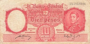 Argentinien Argentina 10 Pesos ND L.1935 (1942-1954) P265b-3 Fine (Serie A) - Bild 1 von 2