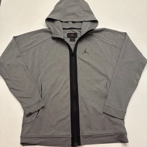 Sudadera con Capucha Jordan Dri-FIT Sport Air Fleece Cremallera Completa Para Hombre Talla M Calce Ajustado Gris - Imagen 1 de 13