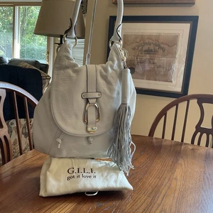G.I.L.I. Got It Love It weiß Leder wandelbar Rucksack Handtasche Handtasche Neu mit Etikett - Bild 1 von 11