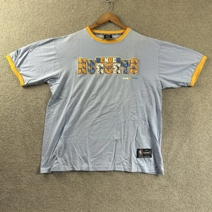 Denver Nuggets T Shirt Blue NBA Graphic Tee Puff Print Basketball Ringer Y2K - Picture 1 of 7