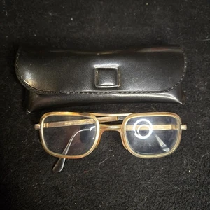 VTG M/C 1/40 10KT RGP Gold Metal Eyeglasses Frames 52-23 140 USA Men Women Case - Picture 1 of 5