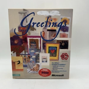 Microsoft Greetings v. 2001 Software, 2 Disc Set In Big Box - Afbeelding 1 van 11