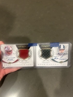 2012-13 Exquisite Collegiate  Russell Wilson Kirk Cousins dual patch auto /50 - Image 1 of 4