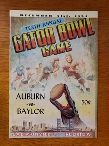 10° Gator Bowl College Football Program 1954 Auburn Tigers vs Baylor Bears - Foto 1 di 12