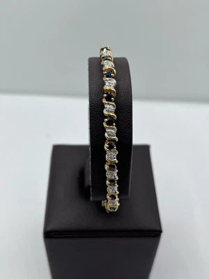 Brazalete de oro zafiro-diamante y piedra 25 diamantes .120 quilates T.W. (ECG008854) Foto 1 de 3