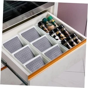 Spice Drawer Organizer, 3 Tier Non-Slip Silicone Seasoning Jars 1 Pack Gray - Picture 1 of 7