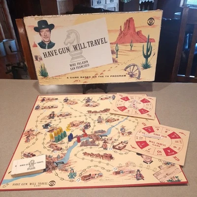 Vtg 1959 Parker Brothers CBS TV Have Gun Will Travel Board Game Not Complete - Image 1 of 4