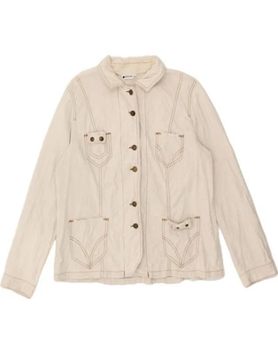 PERSONA Womens Loose Fit Bomber Jacket Size 23 Medium Beige Linen CA85 - Image 1 of 3