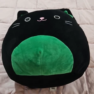 Squishmallows Cleo 12" Halloween Black Green Cat Kitten Plush Toy Kellytoy 2019 - Picture 1 of 3