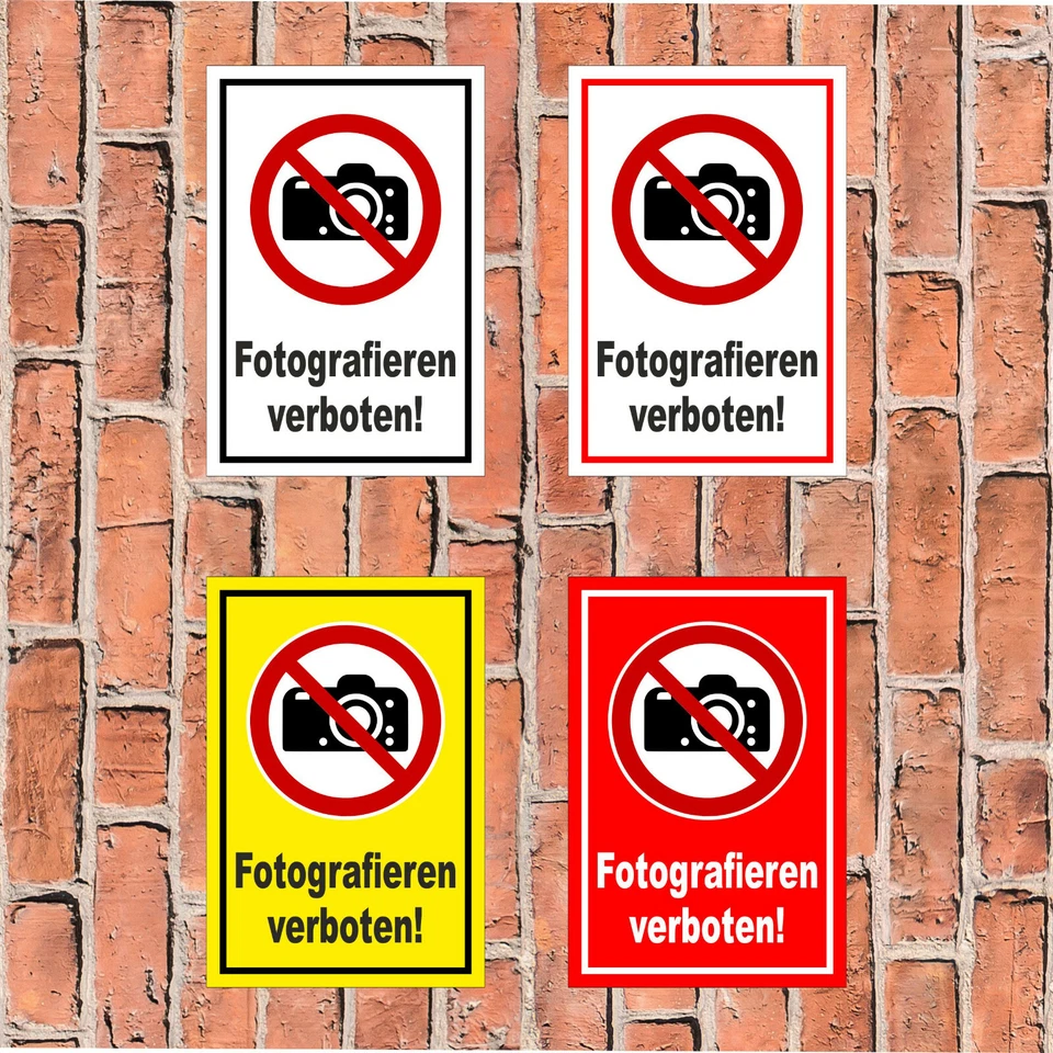 BAUER-SCHILDER Schild - Fotografieren verboten! - in 4 Größen - S00355-033
