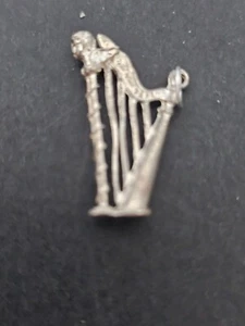 Vintage 925 Silver Harp Pendant Charm Gift Idea - Picture 1 of 2