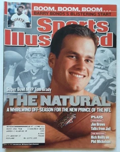 2002 TOM BRADY PATRIOTS SUPER BOWL MVP ROOKIE THE NATURAL Sports Illustrated - Picture 1 of 2