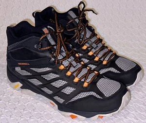 MERRELL Moab FST Mid Waterproof Black Ankle Boots Hiking Shoes NEW Mens 10.5 - Picture 1 of 8