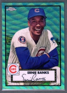 2021 Topps cromo platino aniversario Ernie Banks refractor onda acuática SP - Imagen 1 de 2