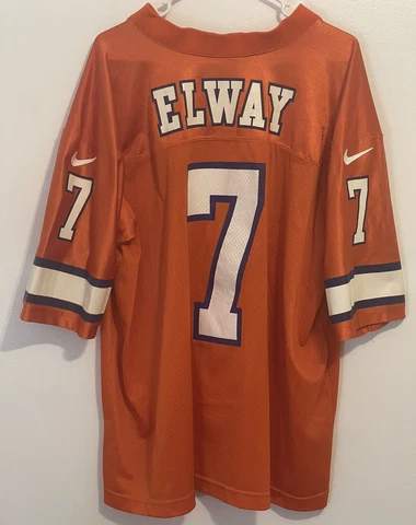 Vintage Nike Team Sports Denver Broncos John Elway #7 Jersey Men’s Large Orange Cover