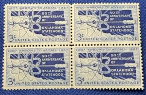 Scott # 1092 - US Block Of 4 - Oklahoma Statehood - MNH -1957 - Bild 1 von 2