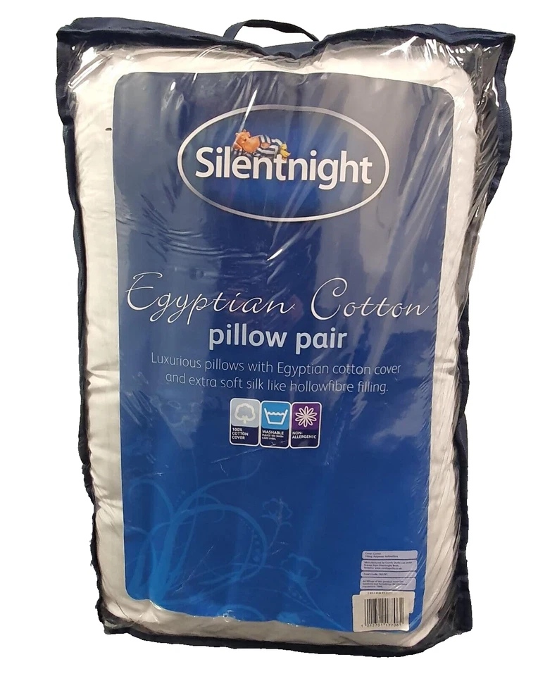 Par de almohadas de algodón egipcio Silentnight CR043 LD Foto 1 de 4