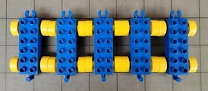 5 Lego DUPLO Train Cars Vehicle Base 2x6 Blue Chassis Wheels Lot Of 5 - Picture 1 of 2