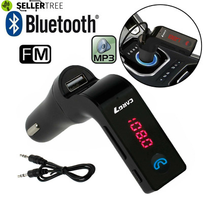 Wireless Bluetooth Transmitter In Car FM Radio LCD MP3 Player USB TF AUX Slot UK • 10.02€