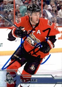 Kyle Turris Signed Autographed 16/17 Upper Deck card #135 Ottawa Senators