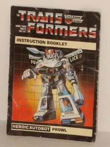 LOTE MANUAL DE INSTRUCCIONES G1 TRANSFORMER AUTOBOT PROWL # 3 'DESGASTE" - Imagen 1 de 1