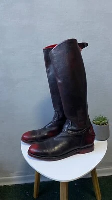 ALBERTO FASCIANI Zapatos Cuero Boost Marrón Oscuro Talla 38 Hecho en Italia Foto 1 de 4