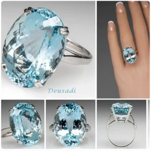 GRANDE ANILLO DE CRISTAL COLOR AZUL PARA EL DÍA DE LA MAMA - Imagen 1 de 4