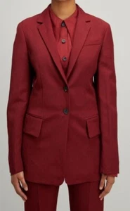 Joseph JP000385 Cameo Viscose Linen Womens Blazer Jacket Burgundy uk 6 eu 34 - Picture 1 of 15