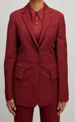 Joseph JP000385 Cameo Viscose Linen Womens Blazer Jacket Burgundy uk 6 eu 34 - Image 1 of 4