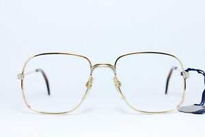 HAMPEL 3252 HQ Stainless Steel Vintage Eyeglasses Frame Germany Square Bicolor
