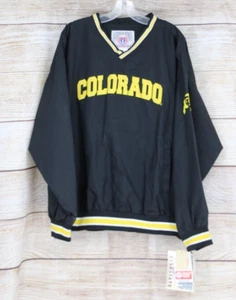 VINTAGE Genuine Stuff Collegiate Mens Size Large Pullover Windbreaker CU Buffs - Picture 1 of 9
