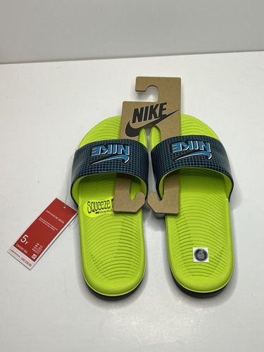 Nike Kawa GS PS Slides SE1 blu verde bambino ragazzo ragazza nuovissime! Taglia 1Y