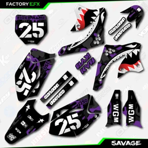 Black & Purple Savage Camo Graphics Kit fits 06-08 Kawasaki KXF250 KXF 250 Decal - Picture 1 of 5