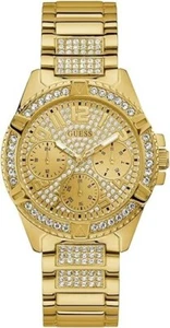 Guess Zifferblatt goldfarben Edelstahl kristallbesetzt U1156L2 - Bild 1 von 3