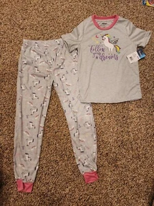 NWT Girls 8/10 Unicorn 2 Piece Pajama Set Isotoner Brand - Picture 1 of 3