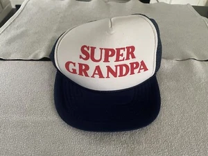 Super Grandpa trucker's baseball hat blue & white adjustable fit - Picture 1 of 7